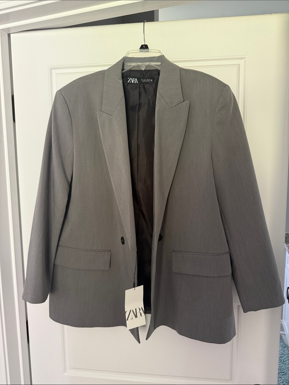 Zara Gray Women's Single-Breasted Blazer